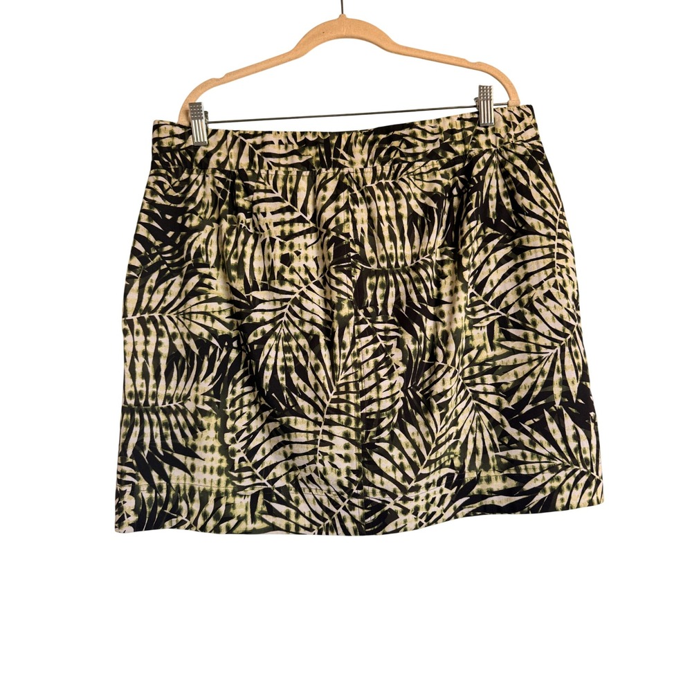 Tropical Modest Vacation Active J.Jill Fit Green Palm Leaf Print Skort Lg - Picture 3 of 10